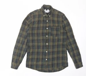 Topman Mens Green Plaid Cotton blend Size S Collared - Pocket - Picture 1 of 10