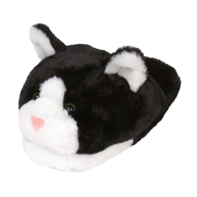 Black and White Kitty Slippers - Cat Slippers for Men and Women - Image 1 of 4