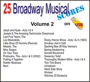 25 Broadway Musical Scores on USB • Volume #2 - Picture 1 of 9