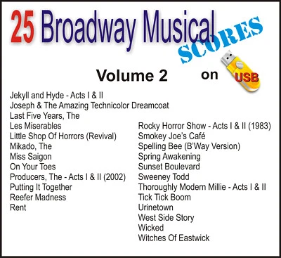 25 Broadway Musical Scores on USB • Volume #2 - Image 1 of 4