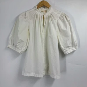 Rebecca Taylor Women's Ruffle Sleeve Lace Mock Collar Shirt Size 4/S - Picture 1 of 11