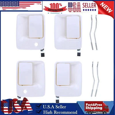 4Pcs White Exterior Door Handle Set For 99-16 Ford F-250 F-350 Super Duty Foto 1 de 4