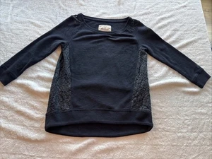 Vintage Y2K Hollister Blue Pullover Sweatshirt Shirt Lace Panels XS - Picture 1 of 10