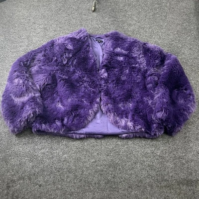 Casaco feminino de pele sintética cropped VENUS tamanho XL violeta índigo - Imagem 1 de 4