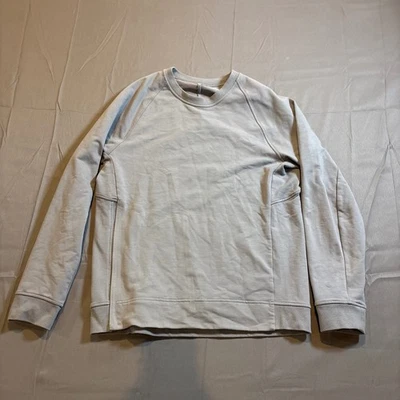 Lululemon Women's Crew Neck Sweatshirt Light Gray Long Sleeve Side Zipper - Image 1 of 4