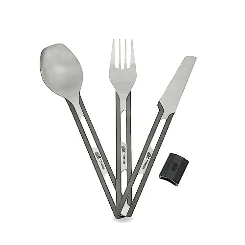 Esbit Ultra Lightweight Titanium Cutlery 3 Piece Set with Fork  Spoon and Knife - Image 1 of 4