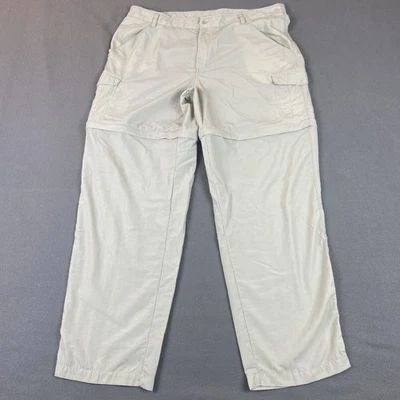 Columbia 裤子女式 XL 米色 PFG 可调式尼龙钓鱼远足短裤 — 第 1/4 张图片