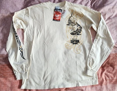 Crazy Shirts Discovery Shark Week Mens Medium Long Sleeve Coconut Dyed NWT - Image 1 of 4
