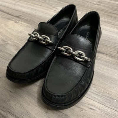 Mens Coach Slip On Loafers Black Leather Size 9 Dress Shoes - Image 1 of 4