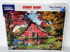 Puzzle White Mountain Sunny Barn 1000 pezzi pezzi pezzi più grandi 24 x 30 nuovo - Foto 1 di 8