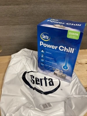 Serta Power Chill Queen Size Waterproof Mattress Cover Protector New