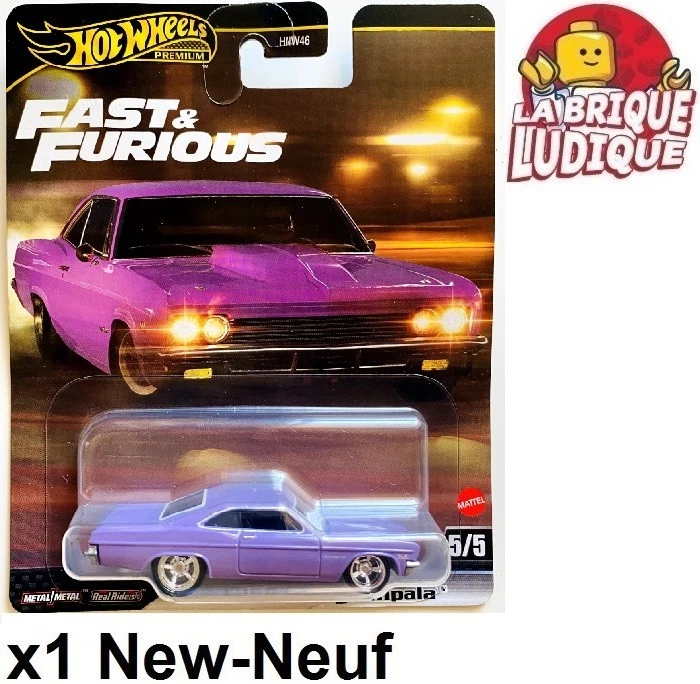Hot Wheels Premium Fast And Furious 1966 Chevy Impala Viola HNW46 5/5 NUOVO - Immagine 1 di 1