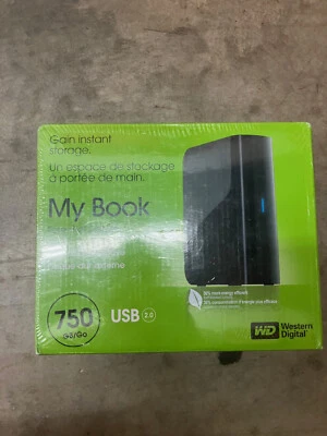 NEW WD WESTERN DIGITAL MY BOOK 750GB USB 2.0 EXTERNAL HARD DRIVE - Image 1 of 2