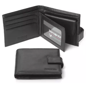 NEW Samsonite Business Leather Wallet with Coin Purse Black - Picture 1 of 1