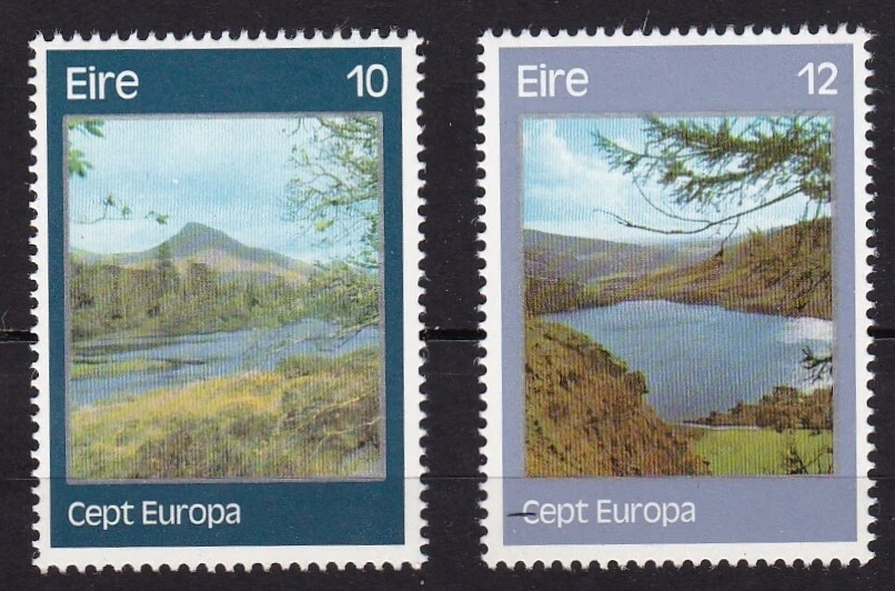 IRELAND #413-414 MNH VIEW OF BALLYNAHINCH & LUGALLA LAKE (EUROPA CEPT 1977) - Image 1 of 1