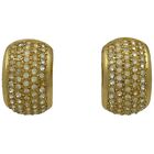 Christian Dior Women&#39;s GP Rhinestone Gold Earrings Genuine from Japan Used (K)