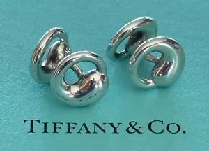 Tiffany & Co. Elsa Peretti Eternal Circle Cufflinks Sterling Silver 925 - Picture 1 of 3