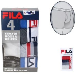 FILA 4er Pack Herren Boxer Boxershorts Strech Briefs Short Unterhosen S-XL - Picture 1 of 3