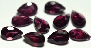 Pear Faceted Cut Natural Garnet Heyderabadi 3x5mm To 10x14mm Loose Gemstone - Imagen 1 de 7