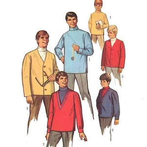 60er Jahre Muster, Herren Rollkragenhemden, Strickjacke, Jacke - mehrere Größen - Bild 1 von 1