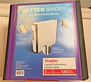 Staples Better strapazierfähig 2" 3D Ringmappe lila ST55879 540 Blatt 11,7x11 - Bild 1 von 9