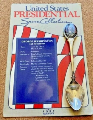 George Washington United States Presidential Spoon Collection Carded, Sealed  - Image 1 of 2