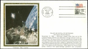 Discovery STS 51-A Palapa B2 Satellite Retrieved Colorano "Silk" Cachet - Picture 1 of 1