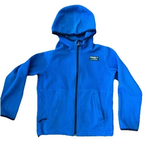 LL Bean Jacket Boys Size 8 Full Zip Hooded Jacket Youth Vintage Blue Flaws Kids - Picture 1 of 11