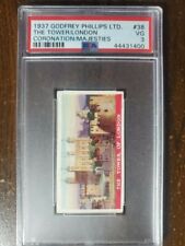 1937 The Tower of London - Godfrey Phillips Card - Majesties - PSA 3.  Superb.