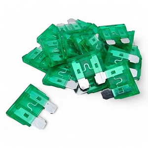 5x Green 30A Standard ATO 30 Amp Blade fuse for 12V / 24V Car Van Bike Auto - Picture 1 of 2