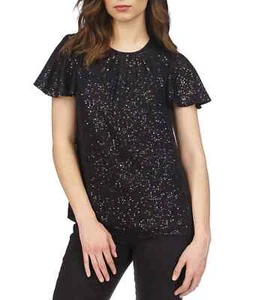 Top para mujer Michael Kors de lentejuelas manga aleada cóctel vacaciones pequeño M - Imagen 1 de 7