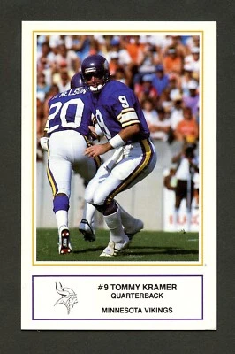 Lote de 4 tarjetas de la policía de los vikingos de Minnesota ~ 1984, 85, 87 ~ Tommy Kramer ~ EX/NM Foto 1 de 4