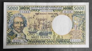 Polynésie française IEOM billet de 5000 Francs Bougainville H.018 SUP+ - Picture 1 of 2