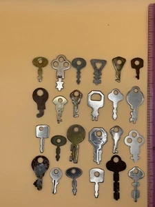 24 Vintage Flat Stamped Keys Crafts Steampunk Jewelry COOL Lot #19 - Picture 1 of 1