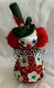 Rare Vintage Collector's Ornament by Gena Kinder (Juniper 1973) Clown Red/Green - Picture 1 of 11