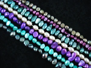 Freshwater Pearls Combo 7 x Strings Bulk Buy DIY Jewellery Earrings Necklace - Picture 1 of 8