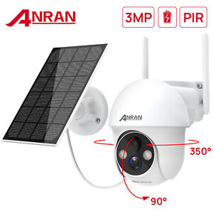 ANRAN WIFI Wireless Security Dome Camera Outdoor Battery Solar Panel Home PTZ IR