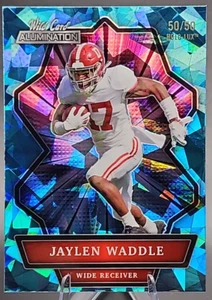 Jaylen Waddle 50/50 2021 Wild Card Alumination PRC Rookie Blue Cracked Ice SP - Imagen 1 de 2