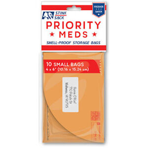 Stink Sack Priority Meds Manila Envelope Smell Proof Zip Bags SMALL Manilla 4x6
