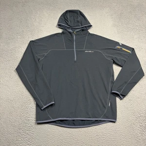 Eddie Bauer First Ascent Fleecepullover Herren Large grau 1/2 Zip Hoodie Thermo - Bild 1 von 8