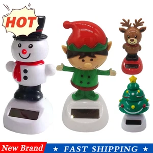 Weihnachtsauto -Armaturenbrett Deko niedliche Solar Auto Ornamente Spielzeug NEU- - Bild 1 von 23