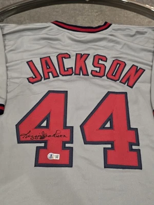 Reggie Jackson Autographed/Signed Jersey Beckett Grey Custom Jersey - Image 1 of 4