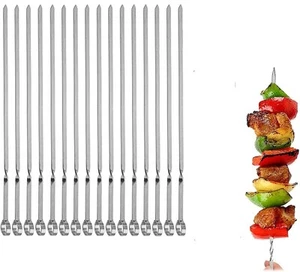 Metal Skewers for Grilling,Kabob Skewers,Flat BBQ Barbecue Skewer,Grilling Sk... - Bild 1 von 7