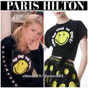 ALICE + OLIVIA X SMILEY FIZER EMBELLISHED MINI SKIRT AND A+O SMILEY TOP SIZE XS  - Picture 1 of 10