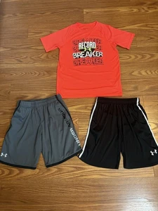 UNDER ARMOUR Boys Short Sleeve Tee & Shorts Lot Size YLG - Picture 1 of 7