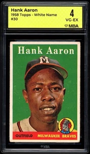1958 Topps #30 Hank Aaron MBA 4 CENTERED EYE APPEAL - Picture 1 of 2