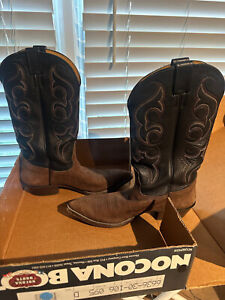 Vintage 1979 Mens Nocona Scorpion Cowboy Boots Brown, size 9.5 - with BOX