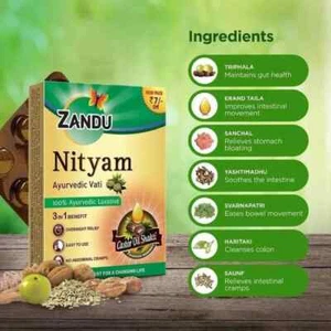 Zandu Nityam Tablets - 100% laxante ayurvédico paquete de 10 pestañas (paquet... - Imagen 1 de 8
