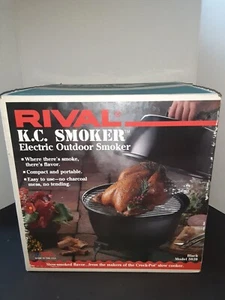 Rival 5820 KC SMOKER Electric Outdoor Portable-FOOTBALL Tailgating! Grill TURKEY - Picture 1 of 6