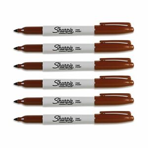 Sharpie Fine Point Permanent Marker Brown (6 Each)